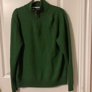 J. Crew merino wool 1/4 zip pullover. Size XL. Emerald green